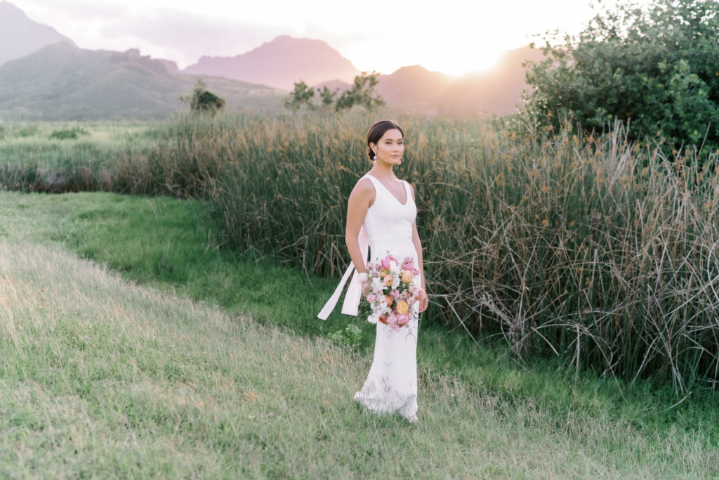 Wedding dress branding session on Oahu