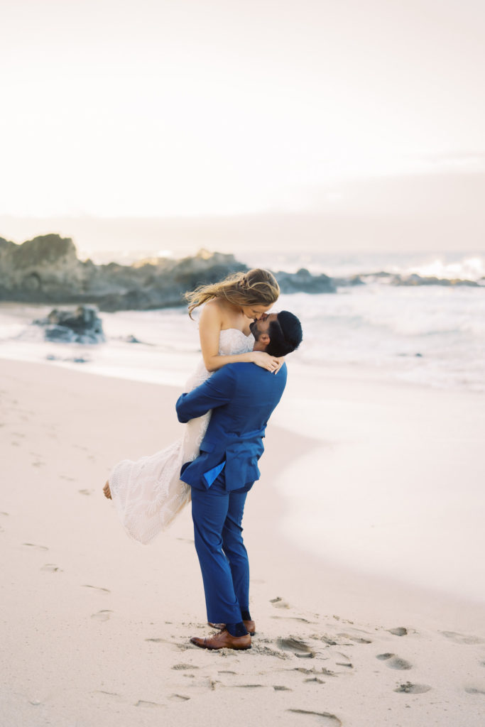 Photographs of a beach wedding in Maui
