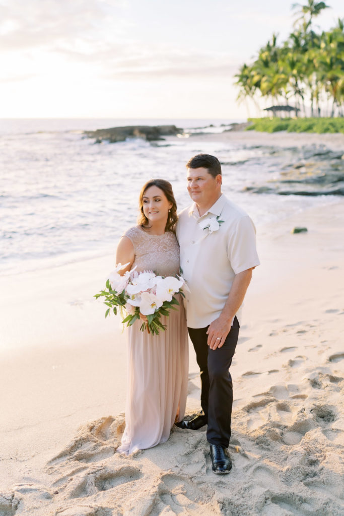 A couple getting married at Oahu's Four Seasons Resort.