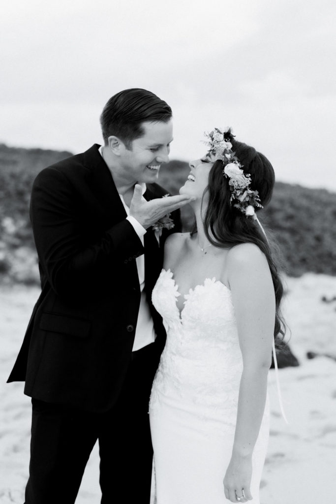 A beach setting for wedding photos in Hawaii