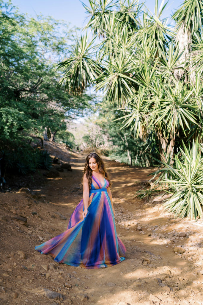 Melissa Mayer in a rainforest in Hawaii. Photographer Megan Moura.