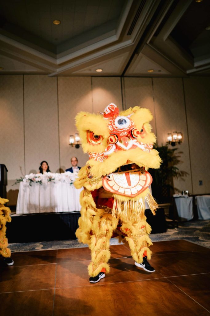 Photo of the chinese lion dance for Oahu Wedding at The Halekulani Hotel