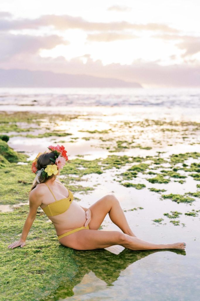 Sunset Maternity Photoshoot at Papa'iloa Oahu