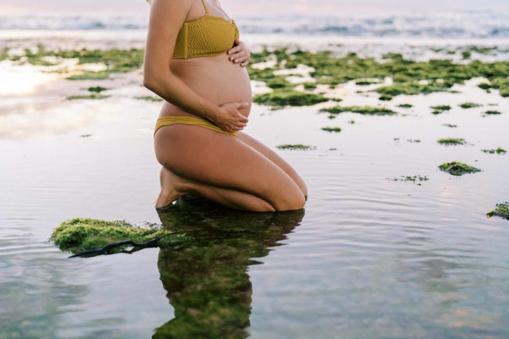 Baby Bump Maternity photoshoot at the beach in Oahu Hawaii 