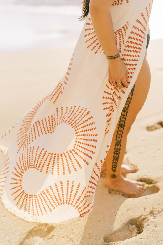 Personal Branding Session Hawaiian Culture Tattooed Woman in a dress