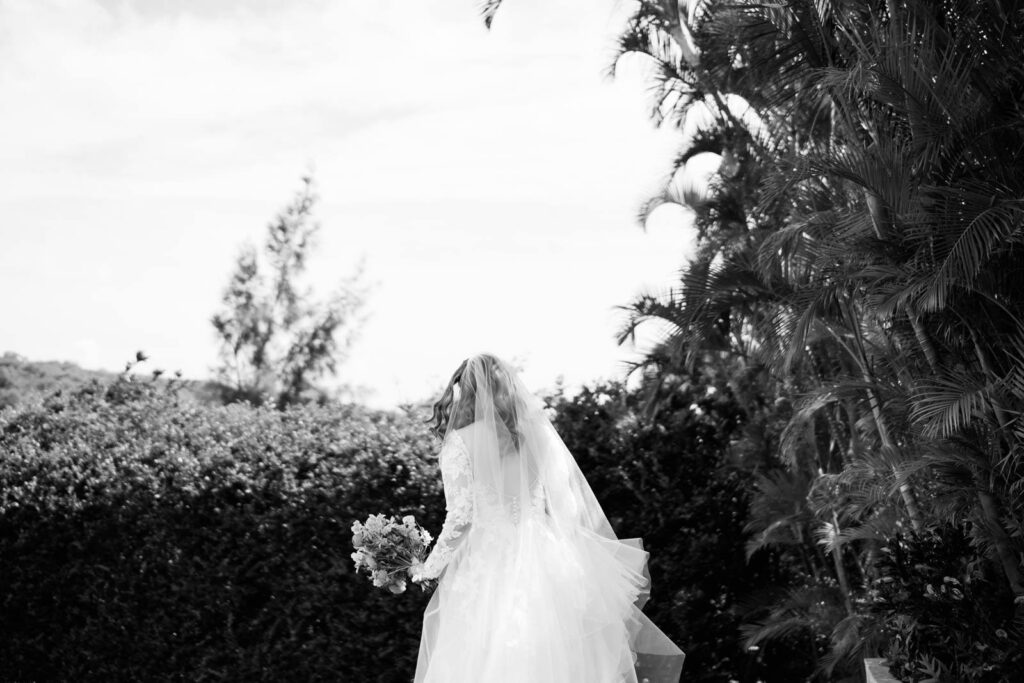 Black and White Portrait of the Bride 