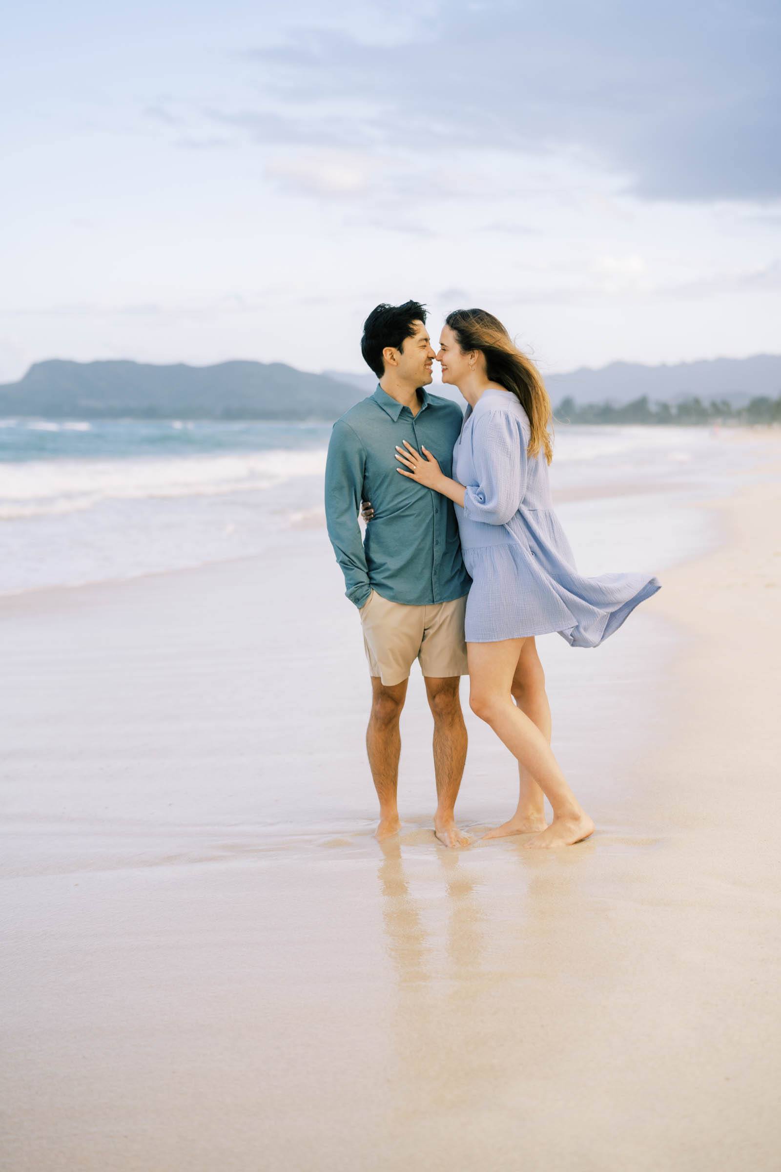 Engagement Photo Session Of Shantha And Chris In Kailua Beach