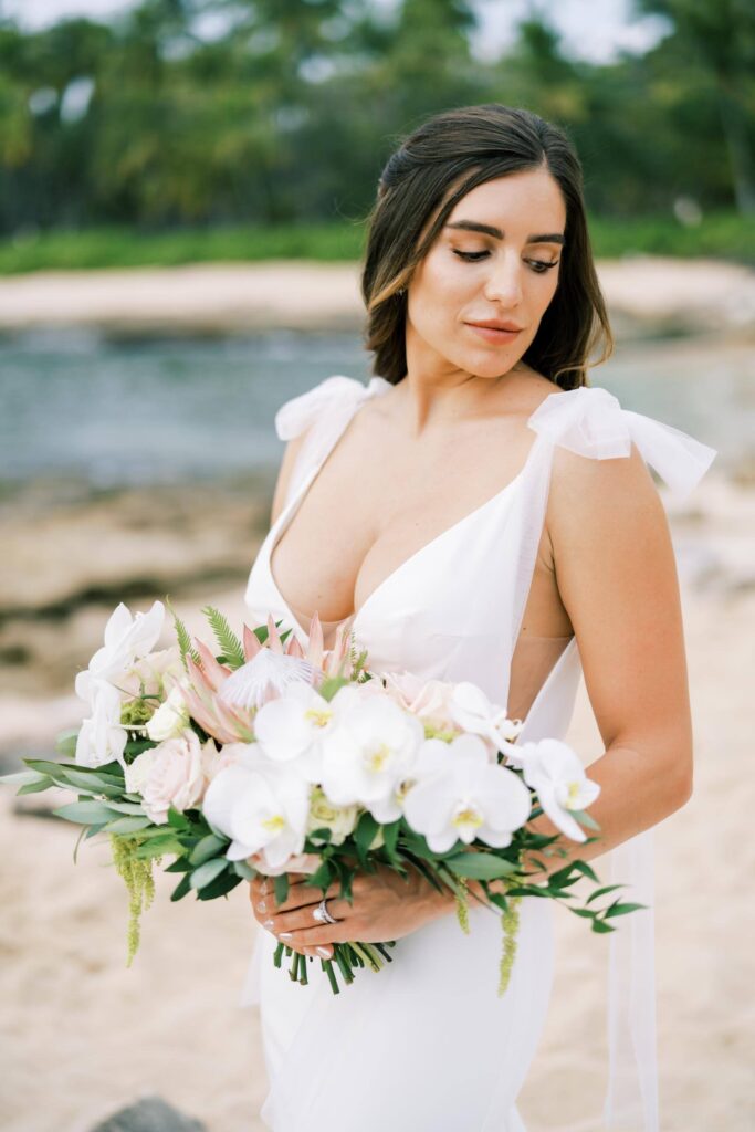 Intimate Elopement on Oahu Beautiful Bride Portrait